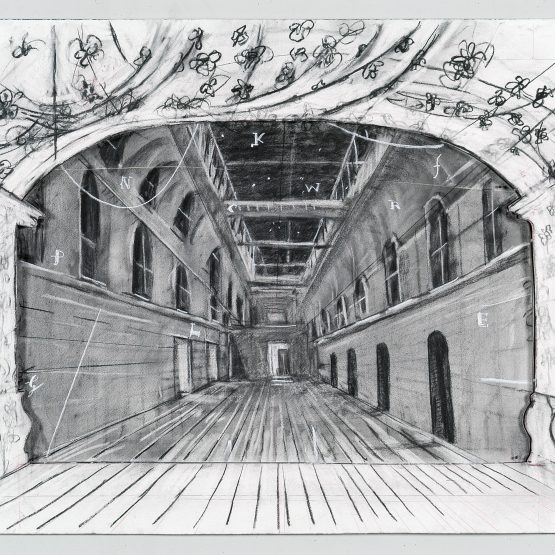 Drawing for The Magic Flute (Corridor - Curtain Background)